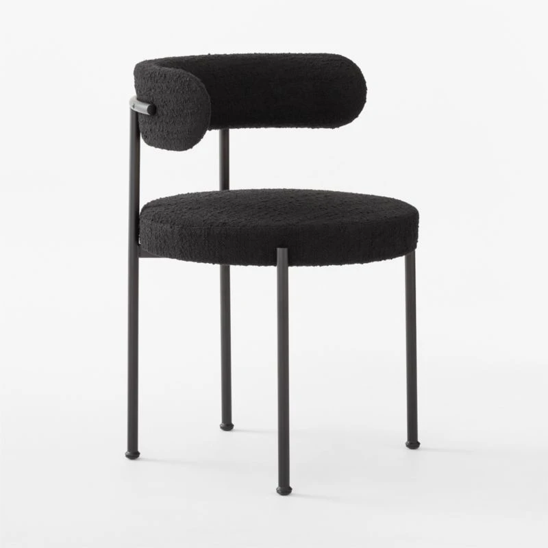 Inesse Boucle Black Dining Chair 5 Inesse Boucle Black Dining Chair - Image 3