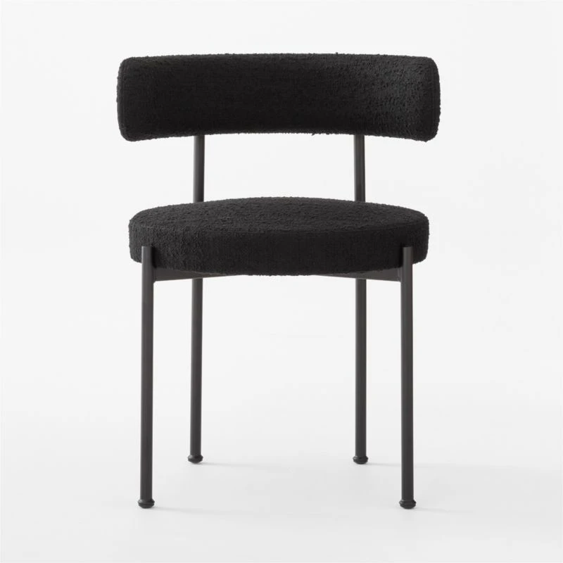 Inesse Boucle Black Dining Chair 4 Inesse Boucle Black Dining Chair - Image 2
