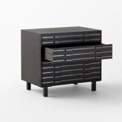 Inline Black Oak Wood 4-Drawer File Cabinet With Blackened Steel Handles 11 Inline Black Oak Wood 4-Drawer File Cabinet With Blackened Steel Handles -Cb2 Pop Shop InlineBlkFilingCabinet3QAVSSF23