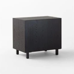 Inline Black Oak Wood 4-Drawer File Cabinet With Blackened Steel Handles 13 Inline Black Oak Wood 4-Drawer File Cabinet With Blackened Steel Handles -Cb2 Pop Shop InlineBlkFilingCabinet3QBSSF23