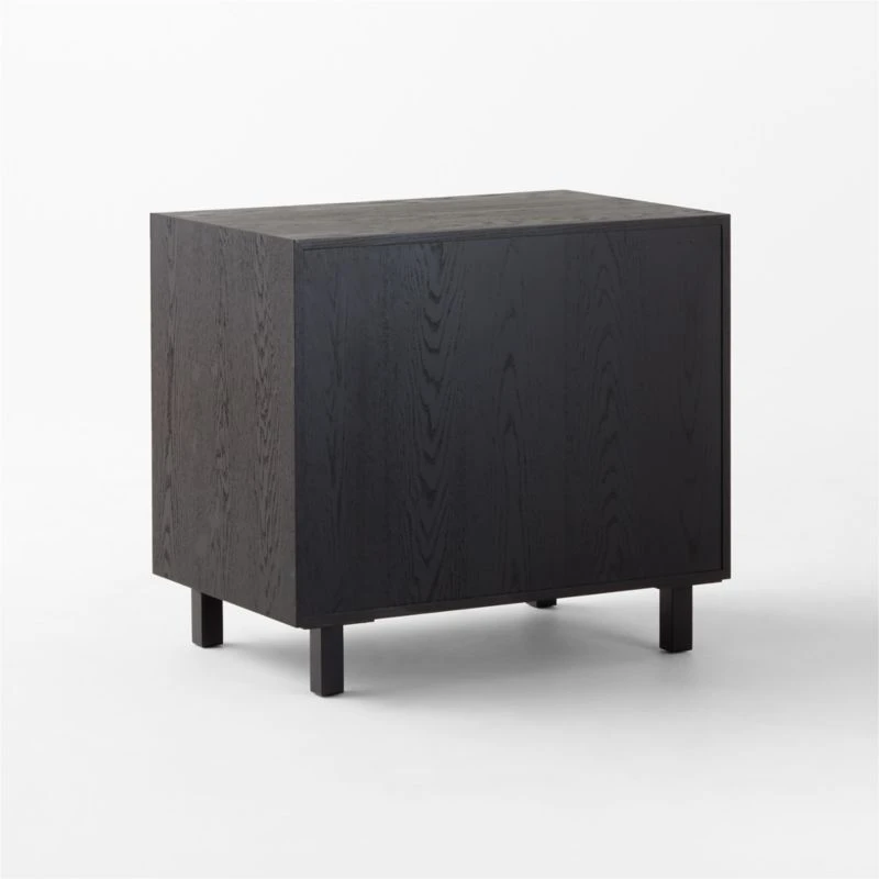 Inline Black Oak Wood 4-Drawer File Cabinet With Blackened Steel Handles 7 Inline Black Oak Wood 4-Drawer File Cabinet With Blackened Steel Handles - Image 5