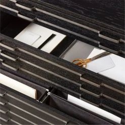 Inline Black Oak Wood 4-Drawer File Cabinet With Blackened Steel Handles 14 Inline Black Oak Wood 4-Drawer File Cabinet With Blackened Steel Handles -Cb2 Pop Shop InlineBlkFilingCabinetAVSHF23