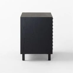 Inline Black Oak Wood 4-Drawer File Cabinet With Blackened Steel Handles 12 Inline Black Oak Wood 4-Drawer File Cabinet With Blackened Steel Handles -Cb2 Pop Shop InlineBlkFilingCabinetSDSSF23