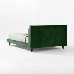 Julia Fabric Queen Bed -Cb2 Pop Shop JuliaEmeraldQueenBed3QBSSS22