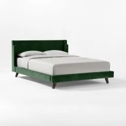 Julia Fabric Queen Bed -Cb2 Pop Shop JuliaEmeraldQueenBed3QSSS22