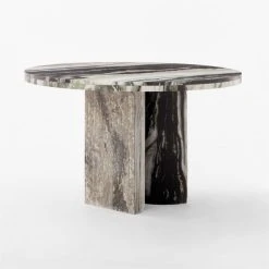 Julius 48" Round Marble Dining Table -Cb2 Pop Shop Julius48inRndDiningTable3QSSF22