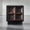 Paseo 2-Drawer Carved Black Oak Wood Nightstand