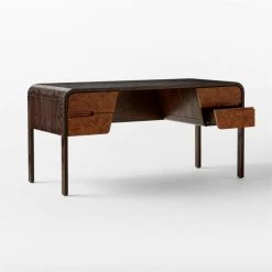 Kasen Burl Wood Executive Desk 12 Kasen Burl Wood Executive Desk -Cb2 Pop Shop KasenExecutiveDesk3QAVSSS23