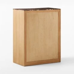 Kingsbury Tall 4-Drawer Curved Oak Wood Dresser With Marble Top -Cb2 Pop Shop KingsburyCrvdMrblChest3QBSSF22