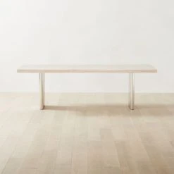 Landscape Live Edge White Washed Wood Dining Table