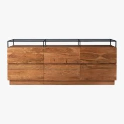 Lawson Low 6-Drawer Wood Dresser With Glass Top -Cb2 Pop Shop LawsonLowDresserSOF19