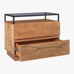 Lawson 2-Drawer Wood Nightstand With Glass Top 12 Lawson 2-Drawer Wood Nightstand With Glass Top -Cb2 Pop Shop LawsonNightstand3QAVF19