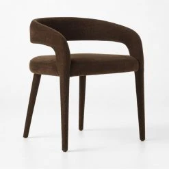 Lisette Brown Upholstered Dining Armchair Set Of 4 -Cb2 Pop Shop LisetteBrnUphlstdChair3QSSF22 1