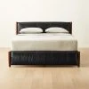 Maraba Black Leather Queen Bed -Cb2 Pop Shop MarabaLeatherQueenBedSHSS22