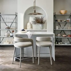 White Marble Kitchen Island -Cb2 Pop Shop MarbleIslandJN21 1x1