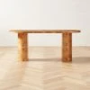Marisa Burl Wood Desk 70'' -Cb2 Pop Shop MarisaBurlwoodDeskLrgSHS23