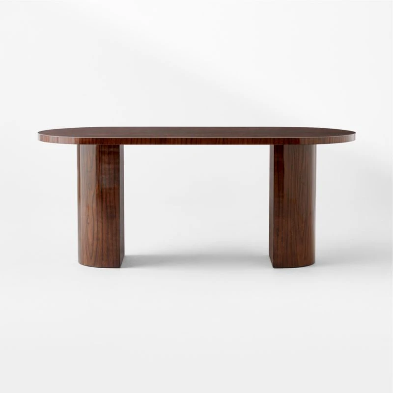 Marisa High-Gloss Walnut Wood Desk 70'' 4 Marisa High-Gloss Walnut Wood Desk 70'' - Image 2