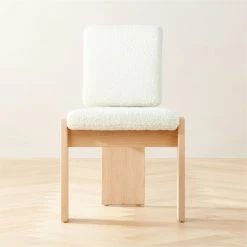 Mats Three-Legged White Boucle Dining Chair