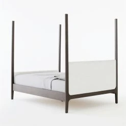 Melrose 4-Poster Charcoal Grey Canopy Queen Bed -Cb2 Pop Shop MelroseCanopyQBed3QBSSS21
