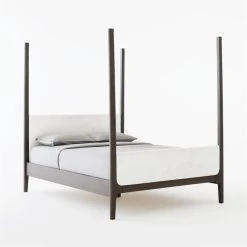 Melrose 4-Poster Charcoal Grey Canopy Queen Bed -Cb2 Pop Shop MelroseCanopyQBed3QSSS21
