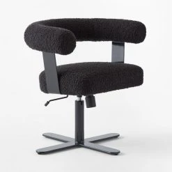 Mezza Charcoal Grey Boucle Office Chair -Cb2 Pop Shop MezzaCharcBclChair3QSSS23