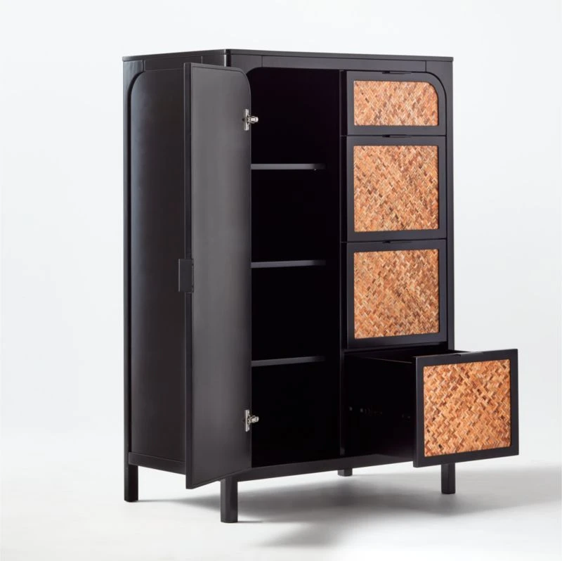 Miri Black Cane Chifferobe 8 Miri Black Cane Chifferobe - Image 6