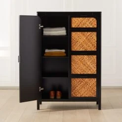 Miri Black Cane Chifferobe 13 Miri Black Cane Chifferobe -Cb2 Pop Shop MiriChiffrobeROF21