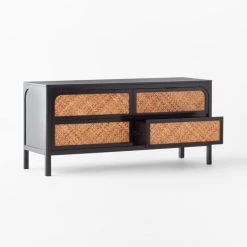 Miri 4-Drawer Black Cane Dresser -Cb2 Pop Shop MiriLowDresser3QAVSSF21