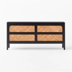 Miri 4-Drawer Black Cane Dresser -Cb2 Pop Shop MiriLowDresserSOSSF21
