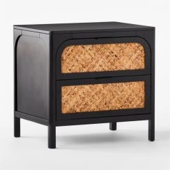 Miri 2-Drawer Black Cane Nightstand -Cb2 Pop Shop MiriNightstand3QSSF21