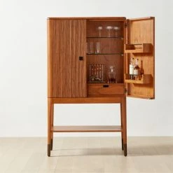 Montara Rattan Bar Cabinet Tall -Cb2 Pop Shop MontaraRattanTallBarROS23