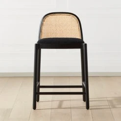Nadia Black Cane Counter Stool Set Of 2