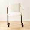 Neli White Boucle Office Chair