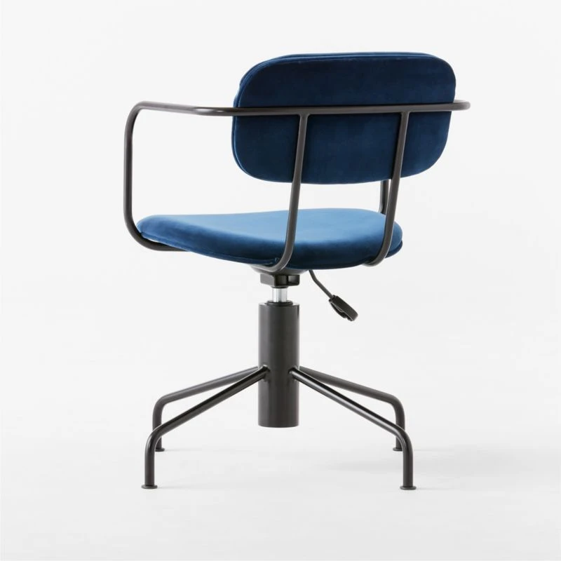 Nyle Navy Blue Velvet Office Chair 7 Nyle Navy Blue Velvet Office Chair - Image 5