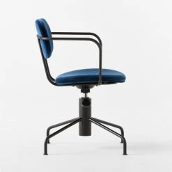 Nyle Navy Blue Velvet Office Chair 11 Nyle Navy Blue Velvet Office Chair -Cb2 Pop Shop NyleNavyVlvtChairSDSSS23