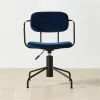 Nyle Navy Blue Velvet Office Chair