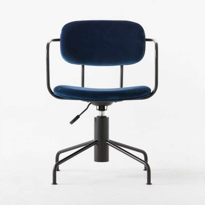 Nyle Navy Blue Velvet Office Chair 4 Nyle Navy Blue Velvet Office Chair - Image 2