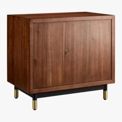 Oberlin 2-Drawer Faux Leather And Wood Nightstand -Cb2 Pop Shop OberlinNighstand3QFBS18