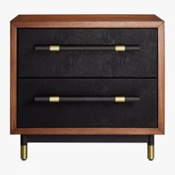 Oberlin 2-Drawer Faux Leather And Wood Nightstand -Cb2 Pop Shop OberlinNighstandS18