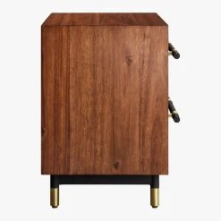 Oberlin 2-Drawer Faux Leather And Wood Nightstand -Cb2 Pop Shop OberlinNighstandSDS18