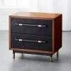 Oberlin 2-Drawer Faux Leather And Wood Nightstand -Cb2 Pop Shop OberlinNighstandSHS18 1x1