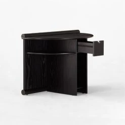 Osoppo Black Ebonized Ash Wood Nightstand -Cb2 Pop Shop OsoppoBlackNightstand3QAVSSF22