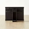 Osoppo Black Ebonized Ash Wood Nightstand -Cb2 Pop Shop OsoppoBlackNightstandSHF22