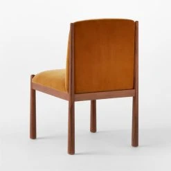 Paglia Rust Orange Velvet Dining Chair -Cb2 Pop Shop PagliaRustVlvtDiningChr3QBSSS23
