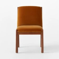 Paglia Rust Orange Velvet Dining Chair -Cb2 Pop Shop PagliaRustVlvtDiningChrSOSSS23