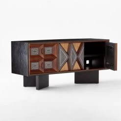 Paseo Carved Wood Media Console -Cb2 Pop Shop PaseoCredenza3QAVSSF21