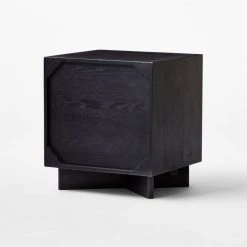 Paseo 2-Drawer Carved Black Oak Wood Nightstand -Cb2 Pop Shop PaseoNightstand3QBSSF21