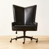 Bowtie Black Leather Office Chair Model 3002 -Cb2 Pop Shop PaulMcCobbBwtBkLtOffcChrSHS23