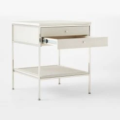 Connoisseur 2-Drawer White Oak Wood Nightstand With Marble Top Model 8714 -Cb2 Pop Shop PaulMccobb8714WWCnNtstd3QAVSSS22