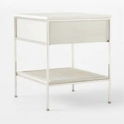 Connoisseur 2-Drawer White Oak Wood Nightstand With Marble Top Model 8714 -Cb2 Pop Shop PaulMccobb8714WWCnNtstd3QBSSS22